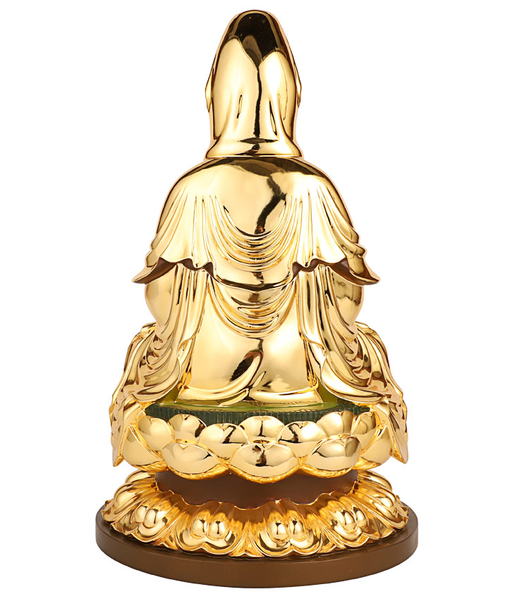 行天宫鎏金纯铜合掌观音佛像供奉家用合十观音像观世音菩萨摆件鎏金