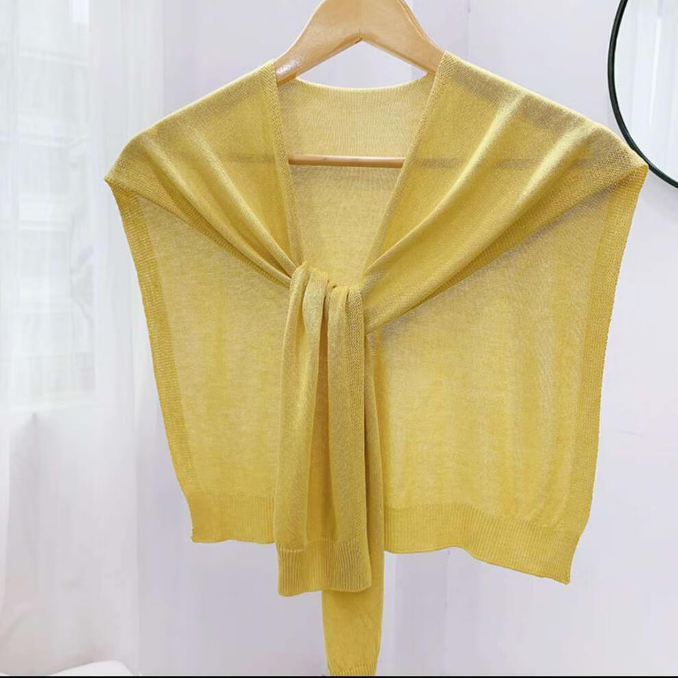 【高品质披肩】外搭冰丝小披肩时尚韩版披肩围巾冰丝针织款 紫色