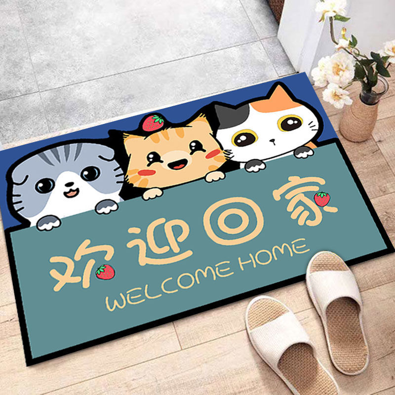 知我家纺卡通浴室地垫吸水防滑进门入户门口垫子厕所脚垫卫生间地垫