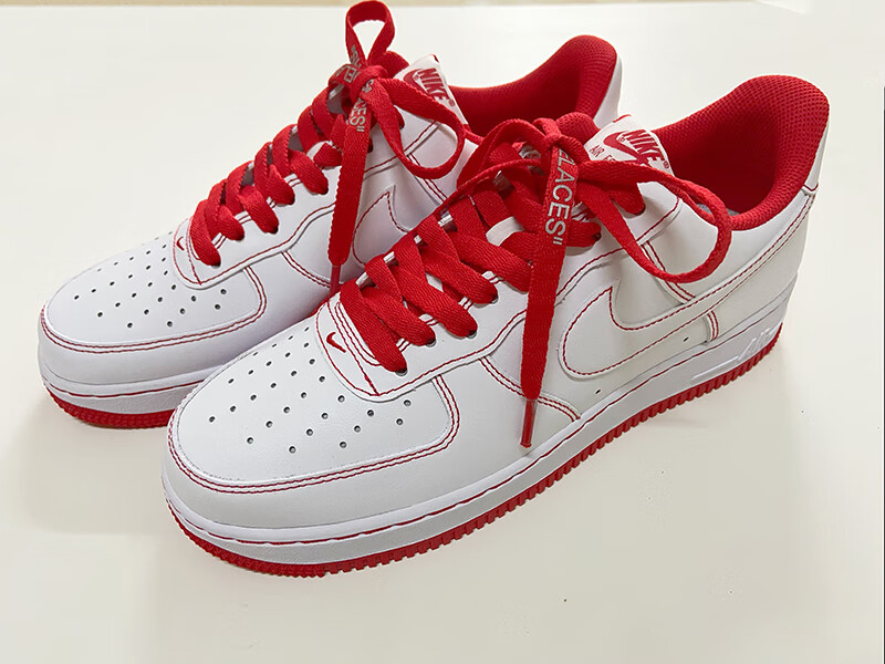 低帮af1空军一号红白小洛克公园橙色红色air flight 89男女鞋带 本白