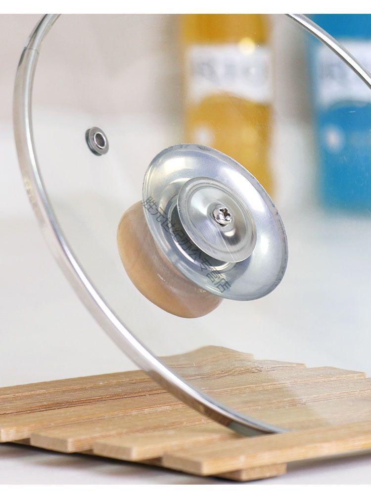 chuao通用实木锅盖把手防烫锅盖帽不锈钢锅钮炒锅蒸锅锅盖提手柄1个装