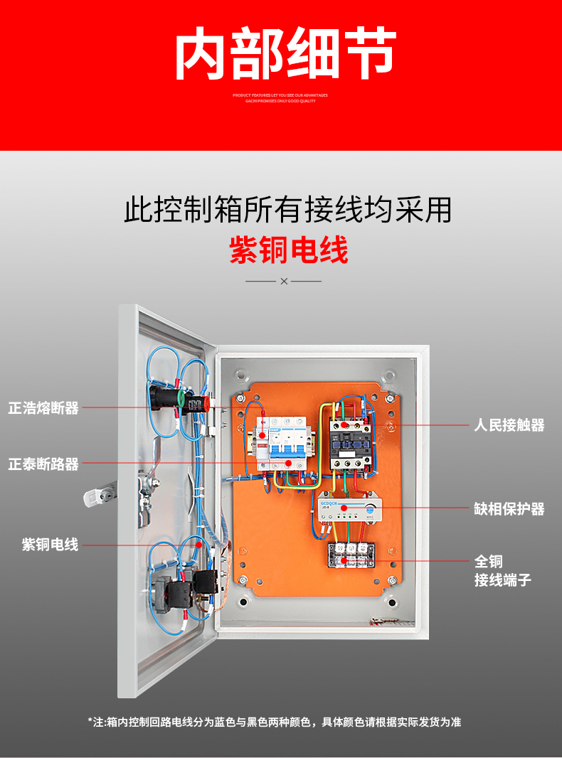 4kw風機水泵控制箱三相75kw排煙配電箱55kw排汙泵潛水泵電機箱075kw4