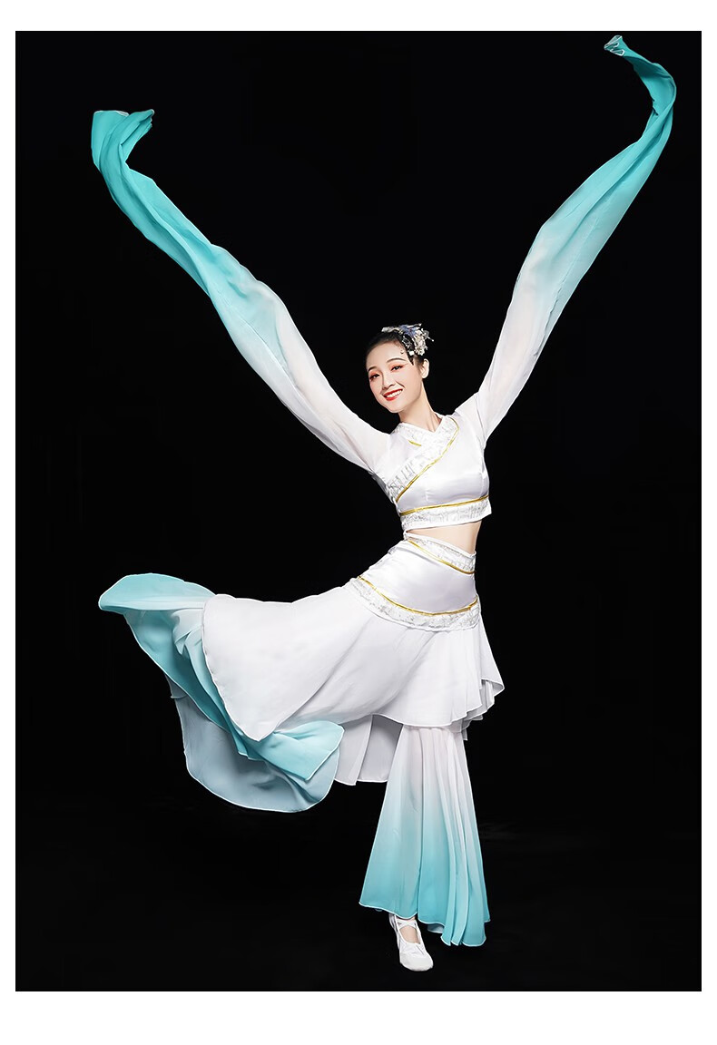 舒弗星水袖舞蹈服装古典舞演出服女飘逸中国风惊鸿舞仙女汉服采薇舞