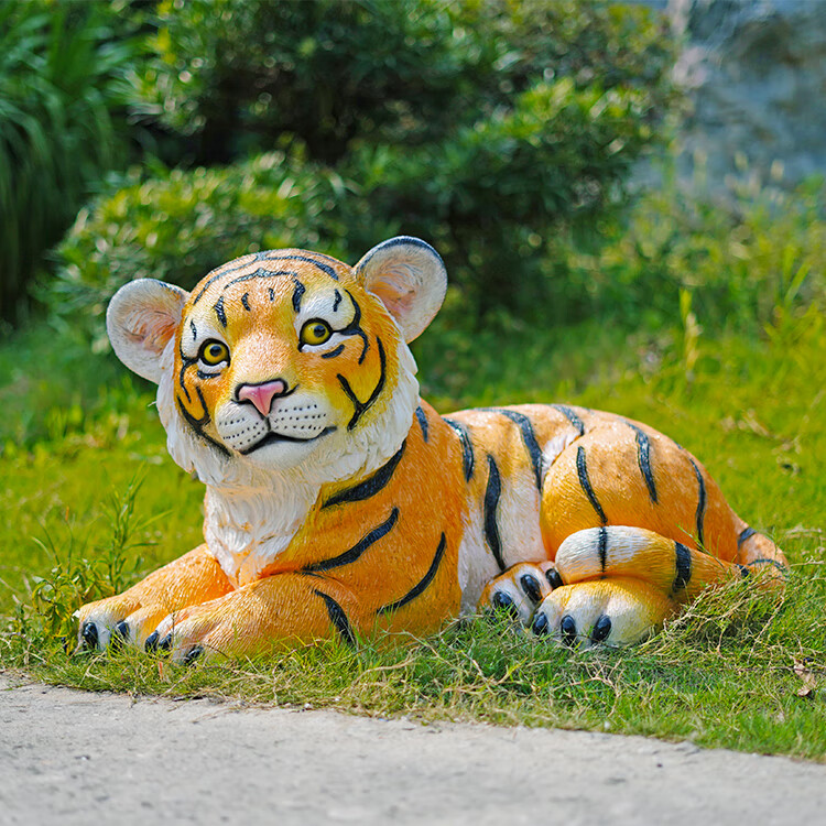 户外仿真大老虎雕塑动物模型装饰园林景观摆件草坪景区假道具摆设 小