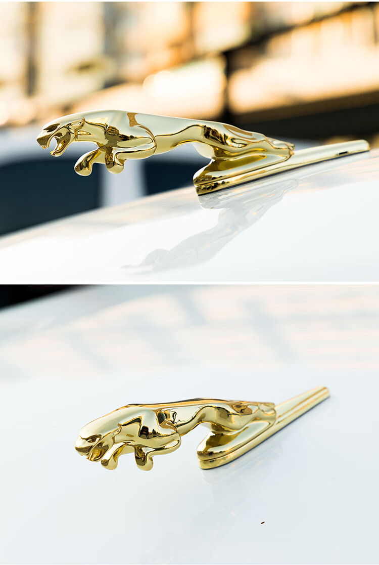 适用于捷豹车标立标立体金属标xjlxflxfxjxel改装机盖车头标原车金色