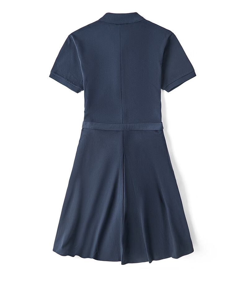 lacoste法国鳄鱼女装22春季新款新款收腰短袖翻领连衣裙女ef5471166