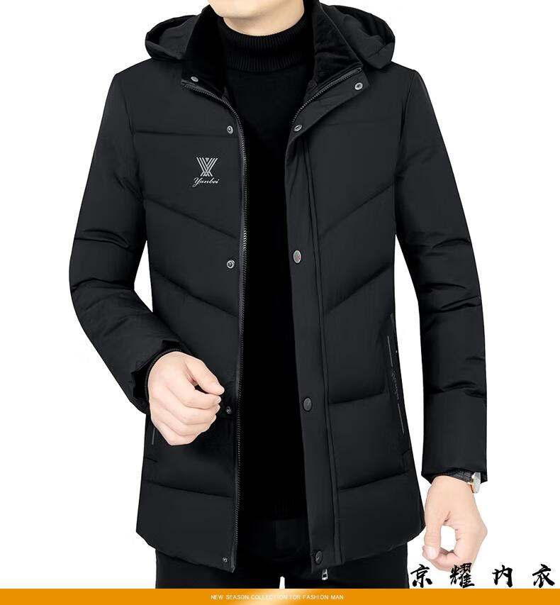 pierrecardin皮尔卡丹男士棉服可脱帽中款帅气春冬装棉衣中年厚大棉袄