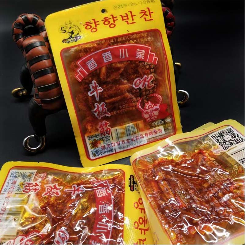吉林梅河口香香小菜东北特产香辣牛板筋丝即食零食30袋x15g