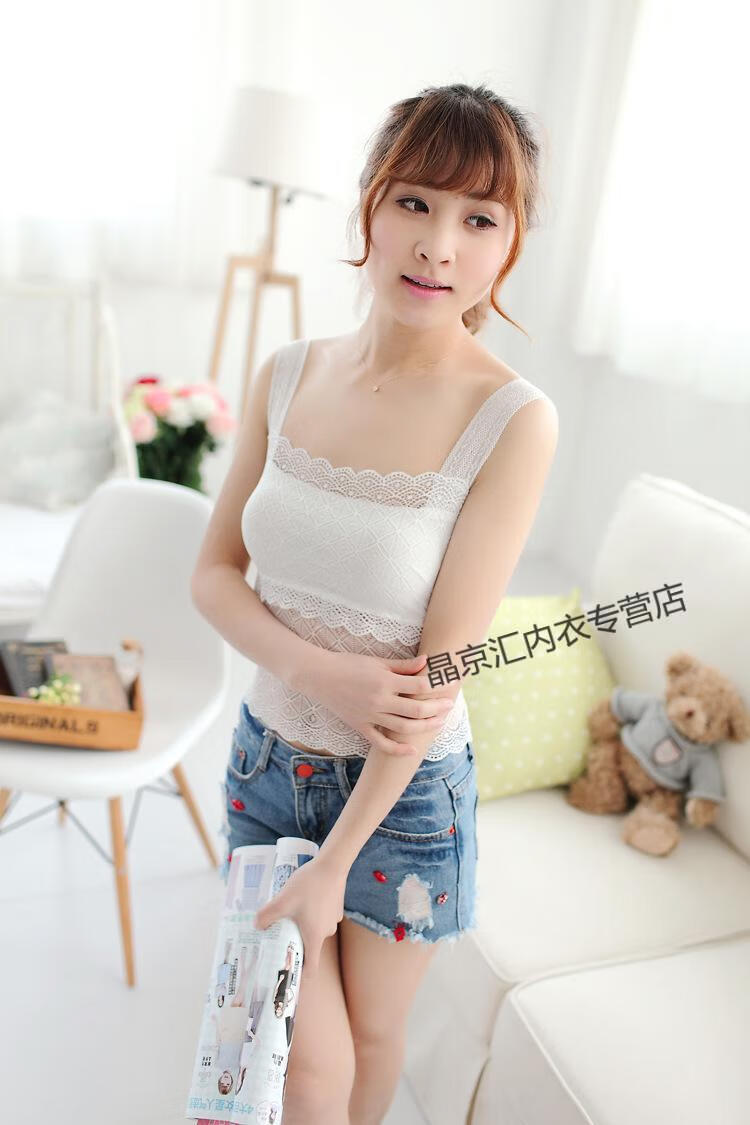 蕾丝裹胸内衣加大码美背吊带裹胸布背心上衣内衣文胸春夏蕾丝美背带