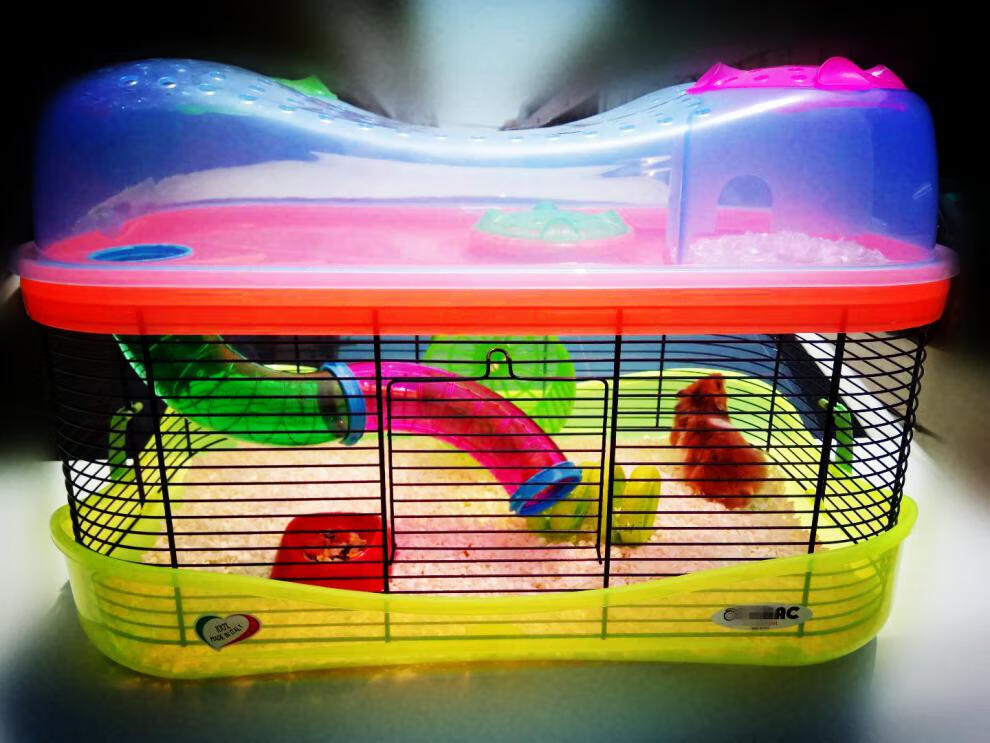 宠物糖果色梦幻双层仓鼠笼 双层仓鼠笼 58x38xh38.