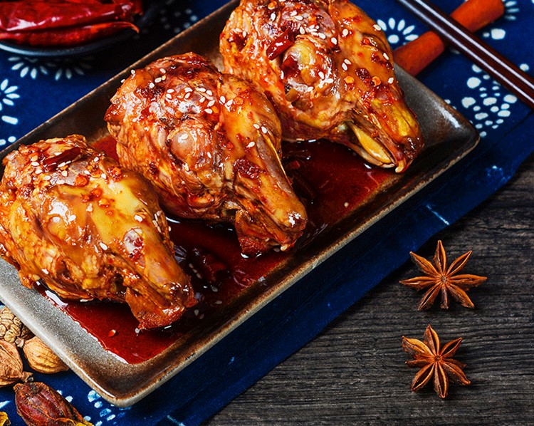 四川特产香辣兔头成都双流麻辣老妈兔脑壳冷吃兔五香网红小吃熟食兔头