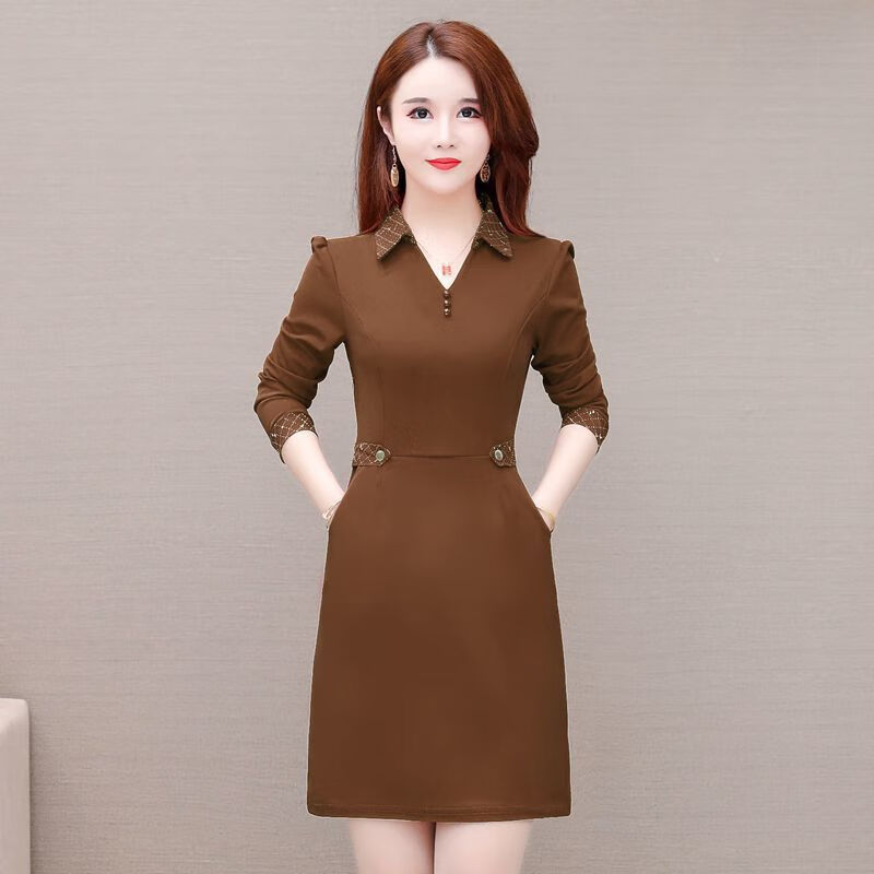 连衣裙女冬季裙子冬季连衣裙秋冬新款女2021加绒加厚减龄衬衫打底冬裙
