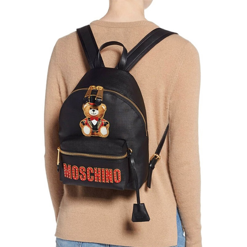 moschino 莫斯奇諾揹包 pu皮馬戲團泰迪熊圖案雙肩包 a7632 8210 1555