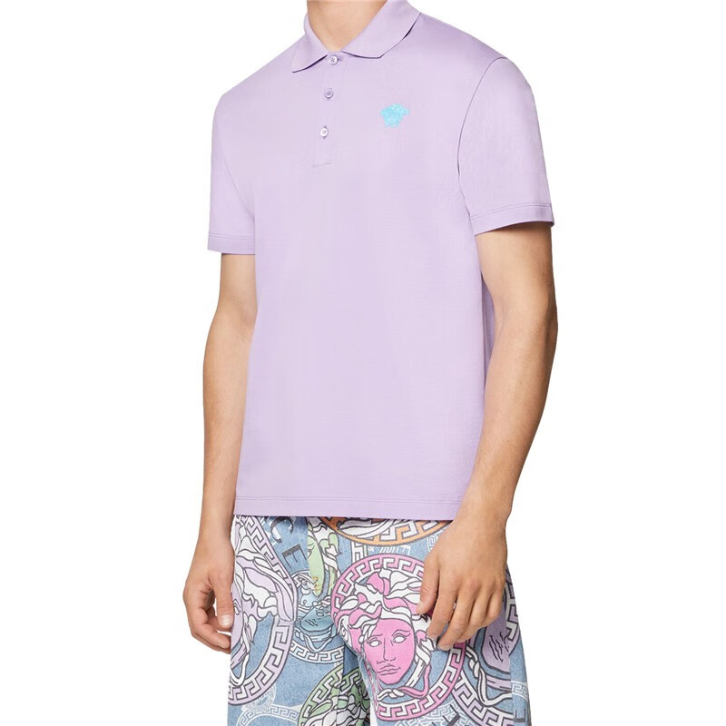 奢爵仕versace范思哲男装纯棉短袖上翻领男士polo衫衣美杜莎刺绣t恤