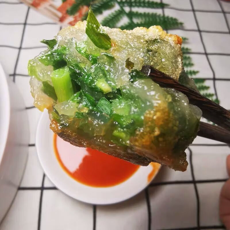 潮汕特产传统小吃无米粿韭菜粿水晶饺年货汕头粿品潮州美食韭菜无米粿