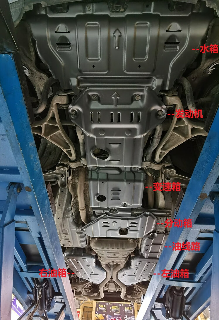 水箱底盘下护板油箱装甲改装 【六件套】锰钢1