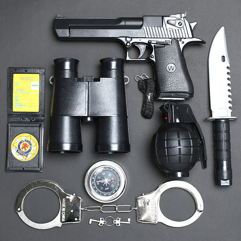 儿童玩具枪手铐男孩真人吃鸡装备套装警察小特警全套仿真电动玩具