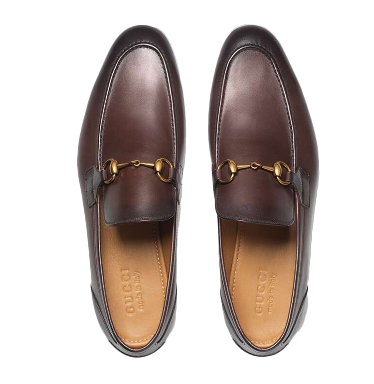 gucci/古驰男士深棕色皮鞋406994-blm00-2024 黄棕色系 英码8
