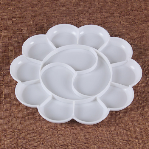 七孔仿瓷调色盘加厚加深梅花调色盘国画水粉水彩颜料调色仿瓷大号调色