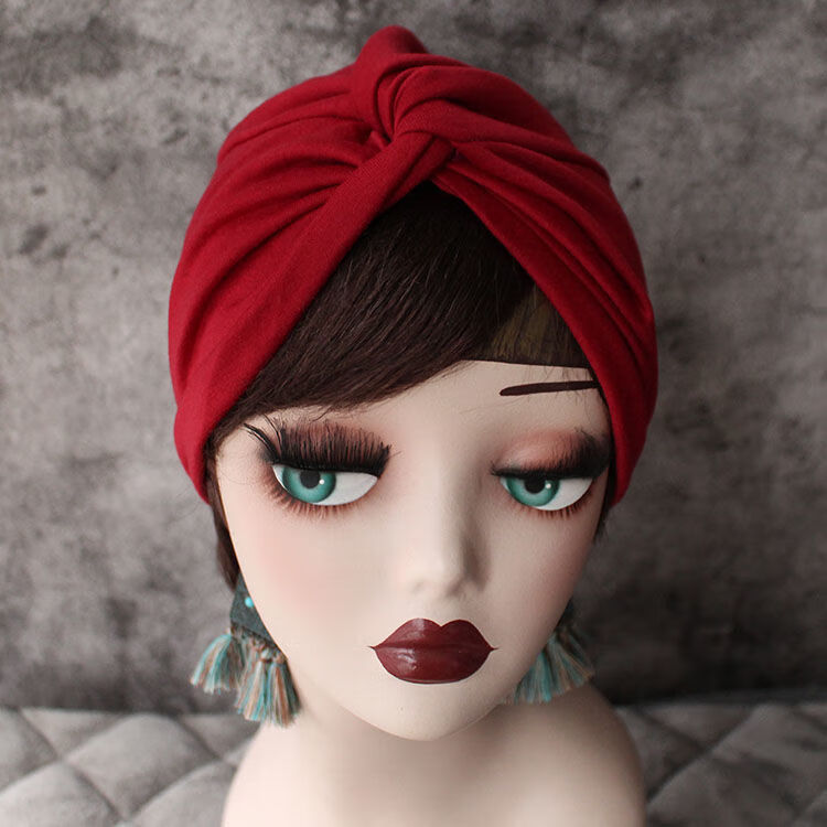 花边包头帽春包头发带交叉包头帽月子帽光头帽子复古民族女遮白发套头