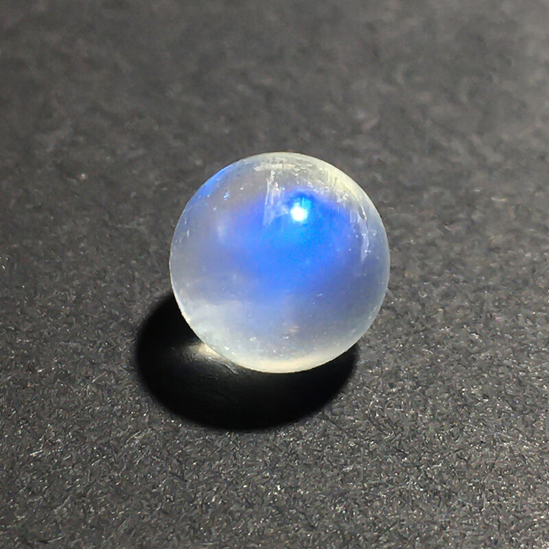 梦莹7a原矿天然冰种蓝月光石单颗散珠子水晶单珠diy手工多宝手串配件