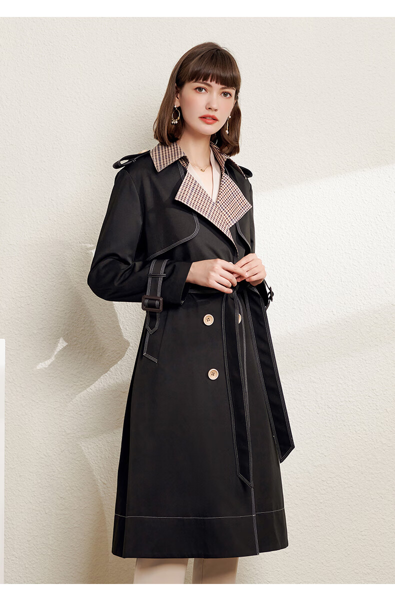 xisha女士风衣黑色s