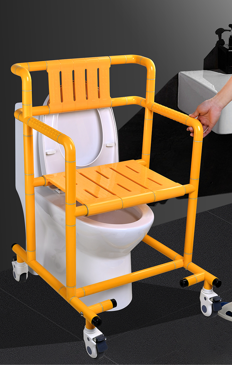 带轮子洗澡椅瘫痪人坐便椅子残疾人老年人淋浴椅专用椅浴室扶手椅