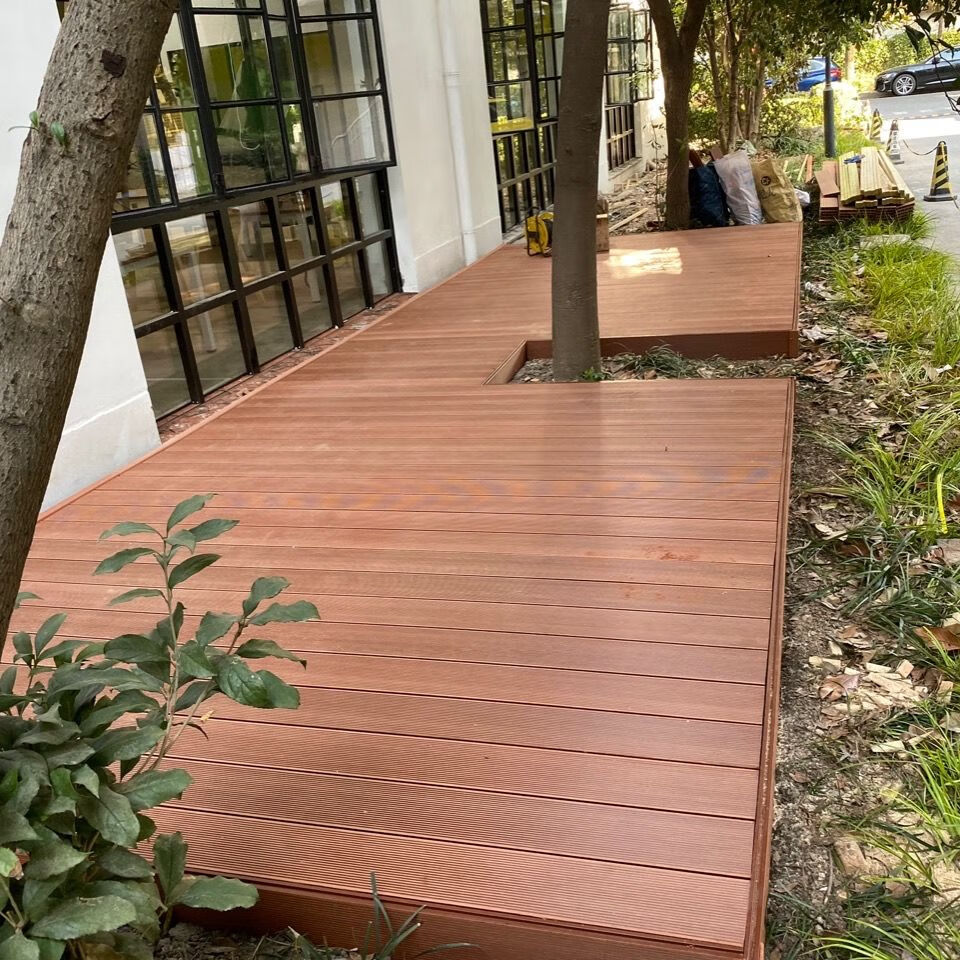 长条塑木地板木塑防腐木地板 露台 庭院 公园 栈道生态木地板-豪优锐