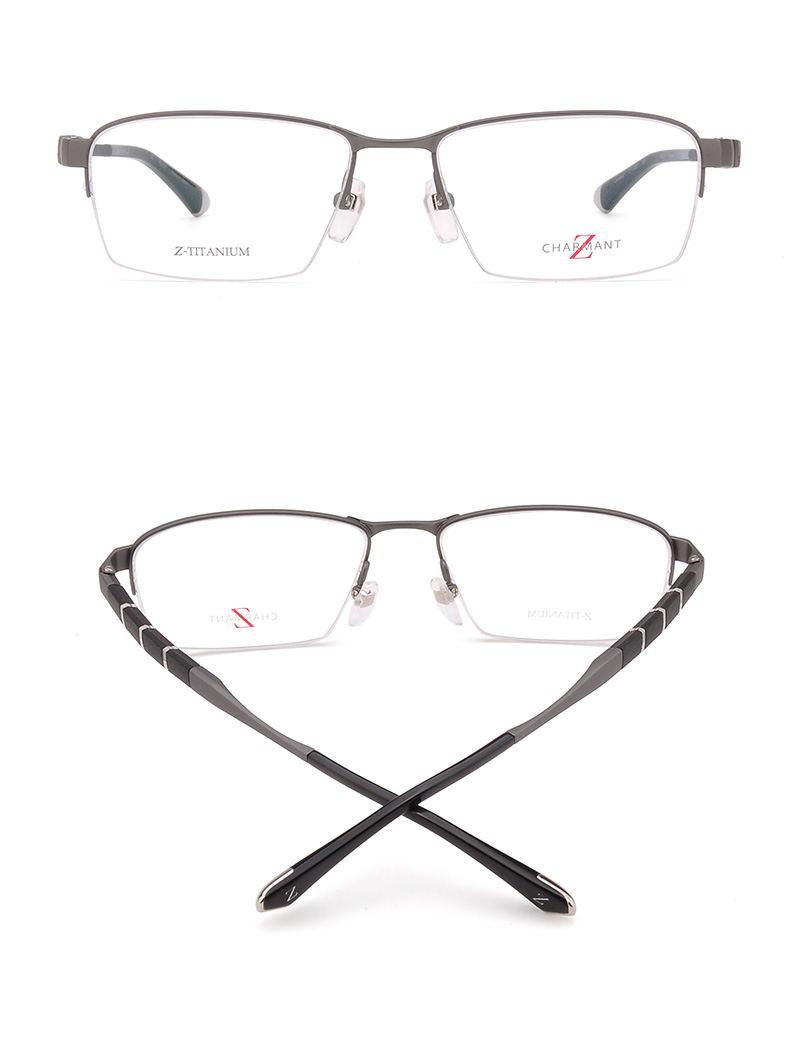 z钛半框眼镜框 日本进口钛合金镜架zt19851 枪灰色gr【图片 价格 品牌
