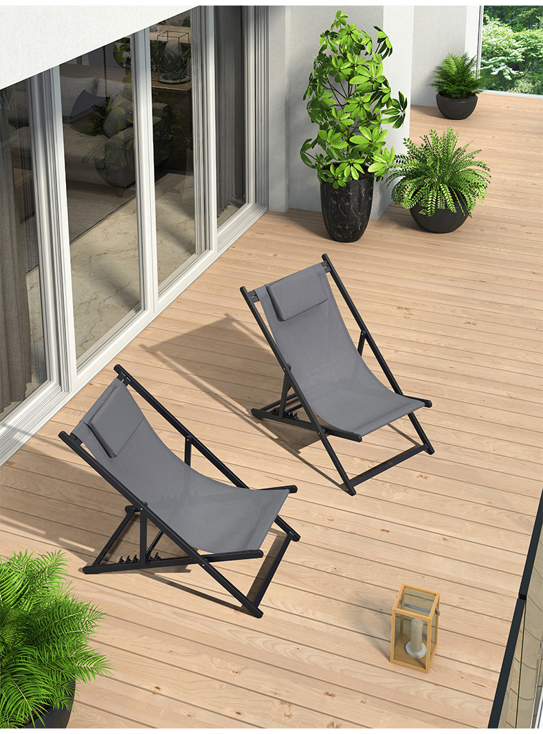 帝项户外躺椅折叠便携阳台家用休闲折叠简易便携午休椅靠背椅户外晒