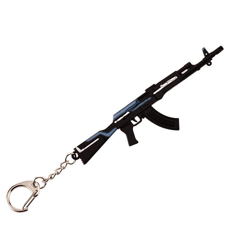 儒靓新品ak47合金属玩具突击枪模吃鸡和平游戏周边精英钥匙扣书包挂件