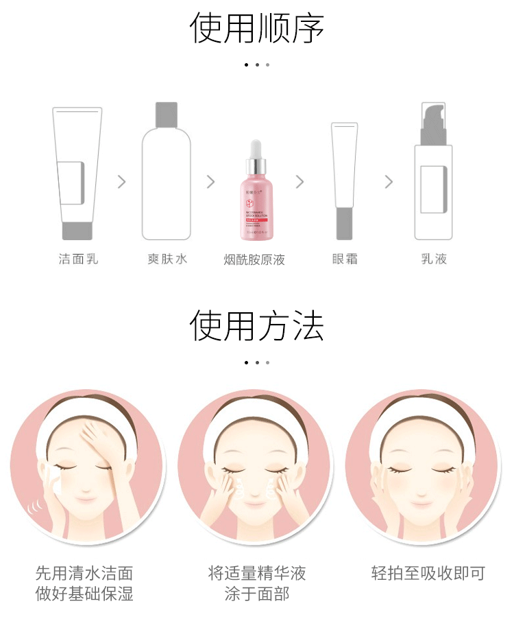 粉嫩公主烟酰胺黄金24K原液补水保湿提亮肤色精华原液 烟酰胺原液一瓶