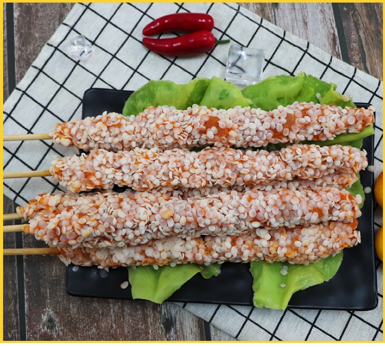 雪花鸡肉棒串冷冻油炸小吃鸡肉串烧烤半成品食材雪花排条40串聚餐野外