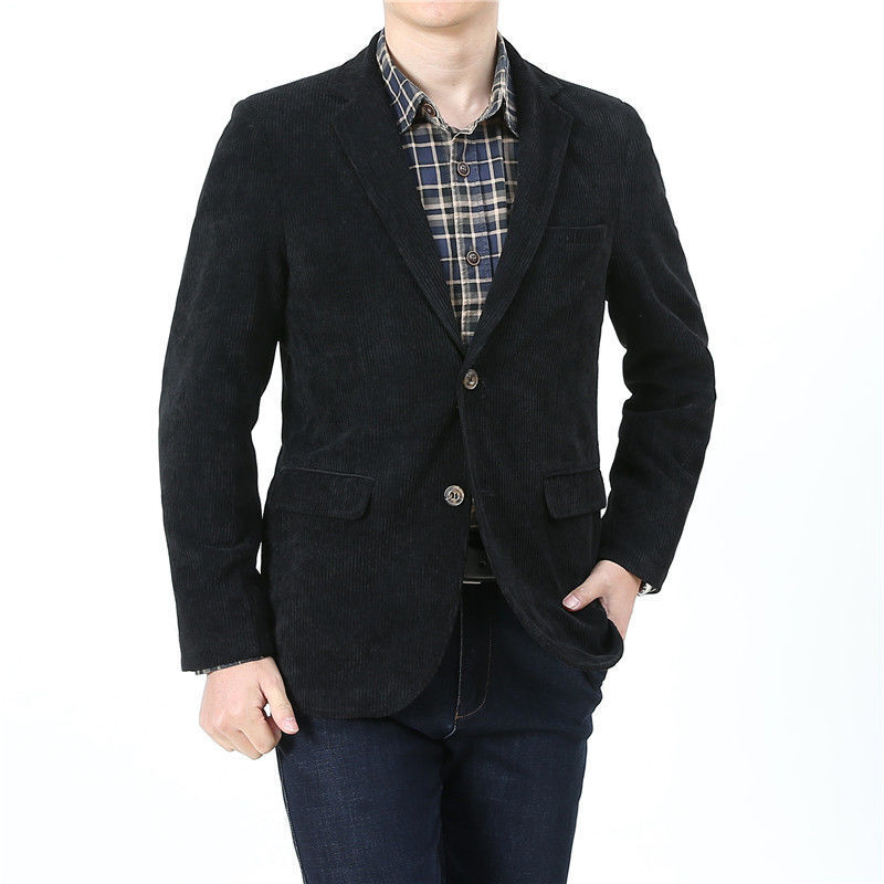 保暖盾春秋款西装外套男中年夹克休闲西服宽松小西装上衣大码薄款817