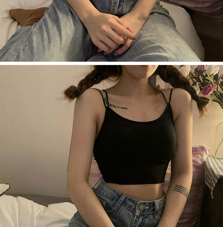 青衣麻相美背内衣女吊带内搭运动聚拢薄款胸罩打底背心外穿裹抹胸学生