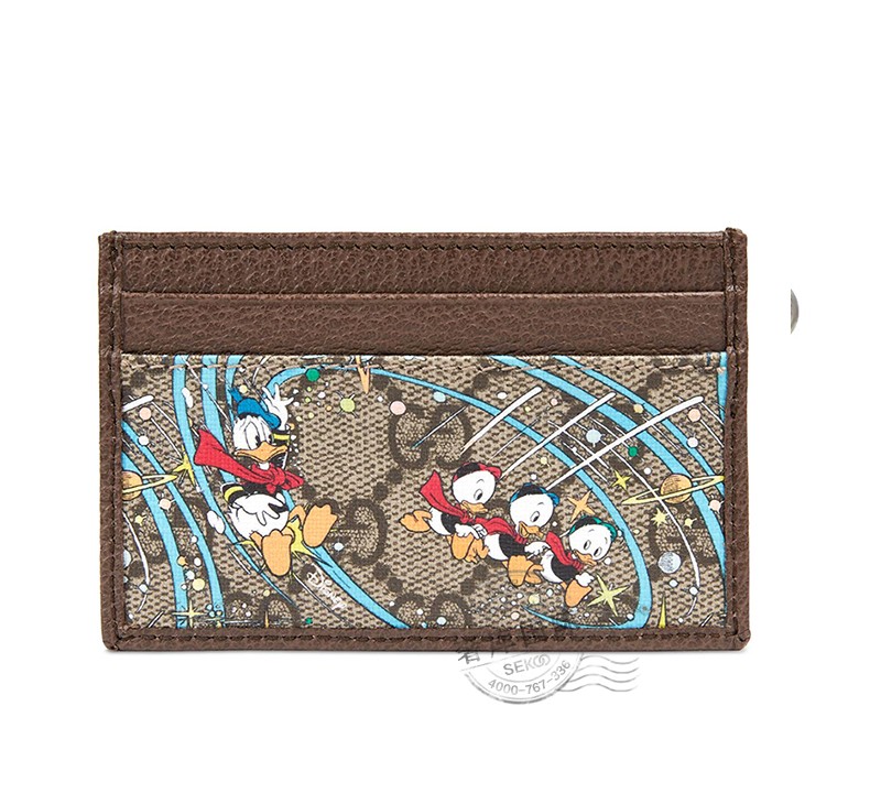 gucci古驰卡包男女通用唐老鸭印花图案短款卡夹647942-2n9at-8679