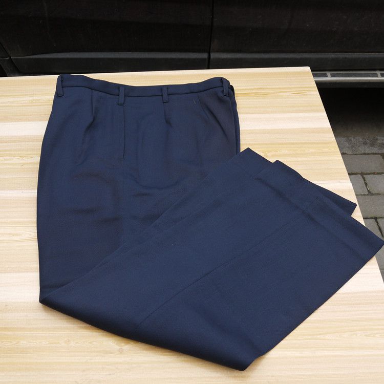 老式服装全新库存真品87蓝马裤呢冬裤加厚毛料裤原版男款军迷裤宽松版