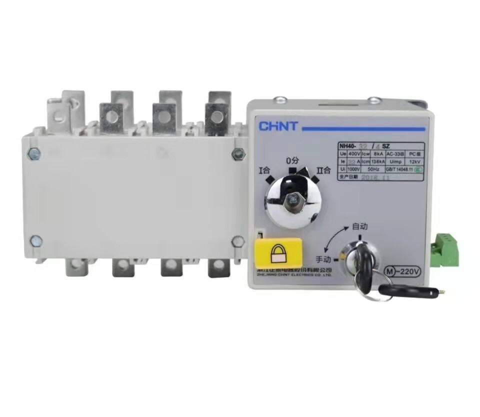 正泰双电源自动转换开关nh404sz63a4p100a250apc级切换家用隔离型4p