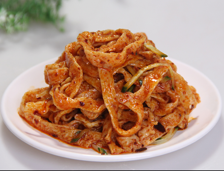 陕西特产湿香辣牛筋面280g*5袋 擀面皮西安凉调料速食辣条 香辣牛筋面