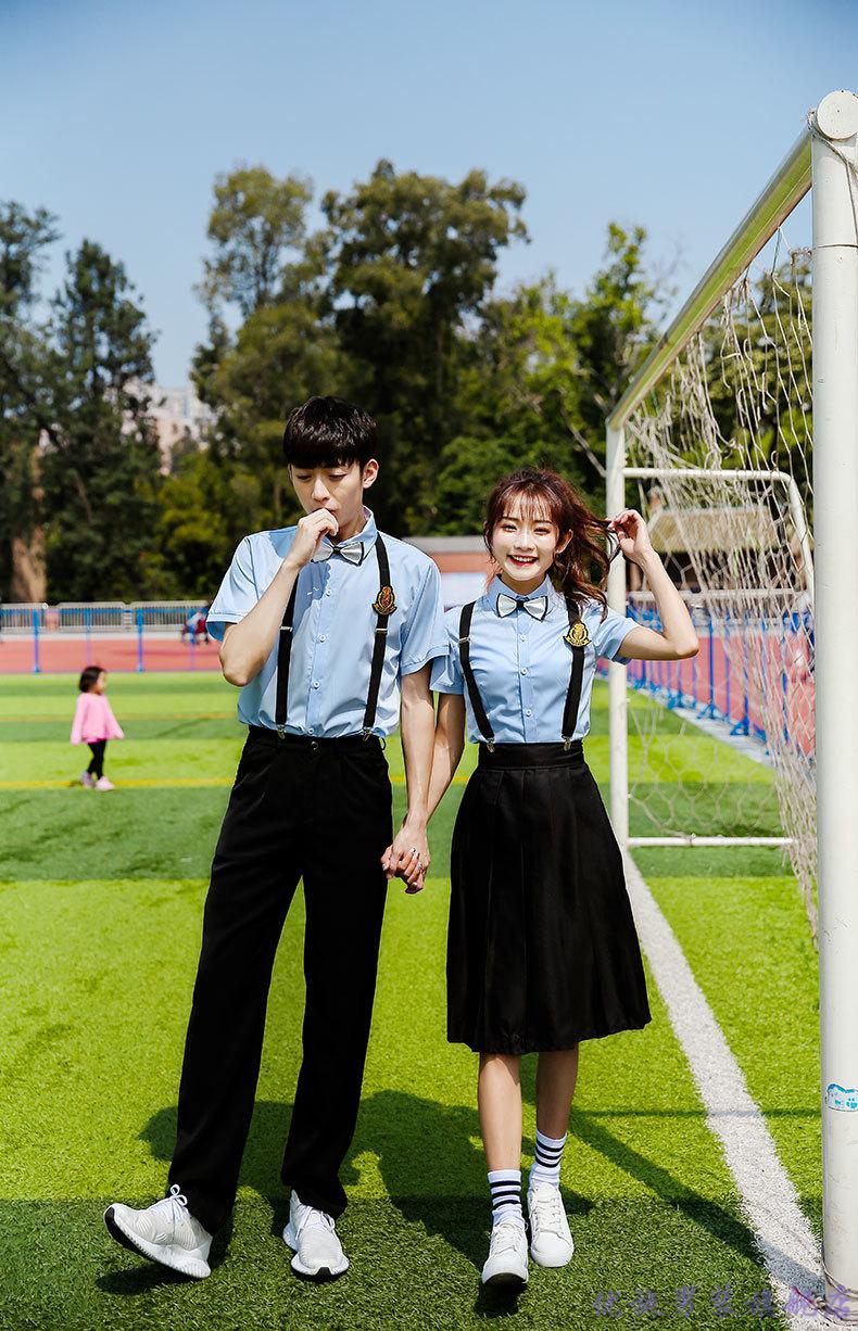 优旋衬衫男校服套装中学生学院风小学生毕业班初中高中拍照班服大合唱