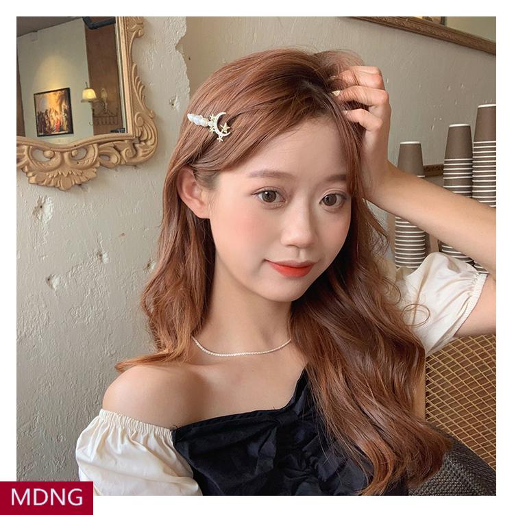 mdng浪漫星河小仙女水钻月亮星球发夹甜美百搭刘海夹一字夹网红发饰