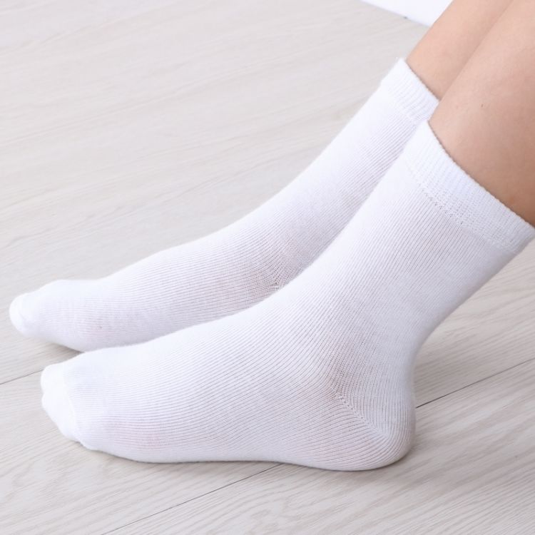 白袜子女小学生袜白色棉袜男女大童中筒秋冬学校活动演出儿童运动袜子