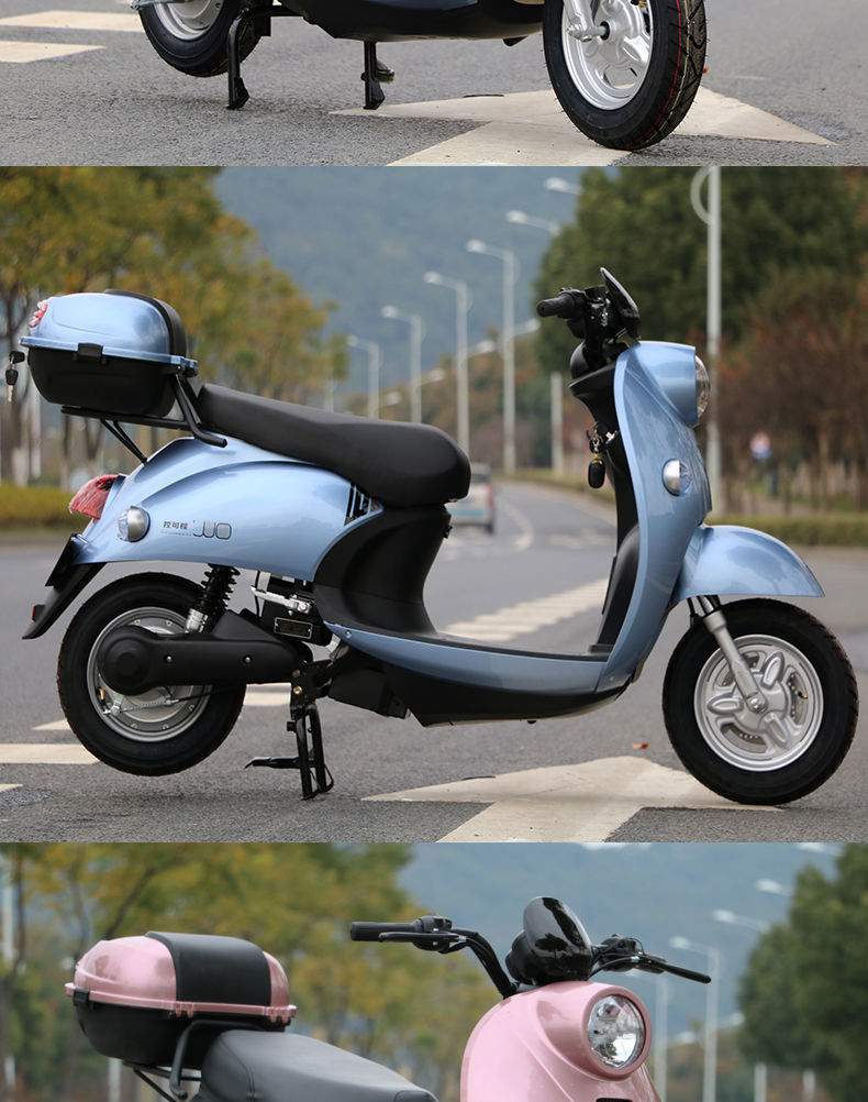 新款小龟王电动车60v男女双人电瓶车72v代步电摩电动车可上牌冰川蓝