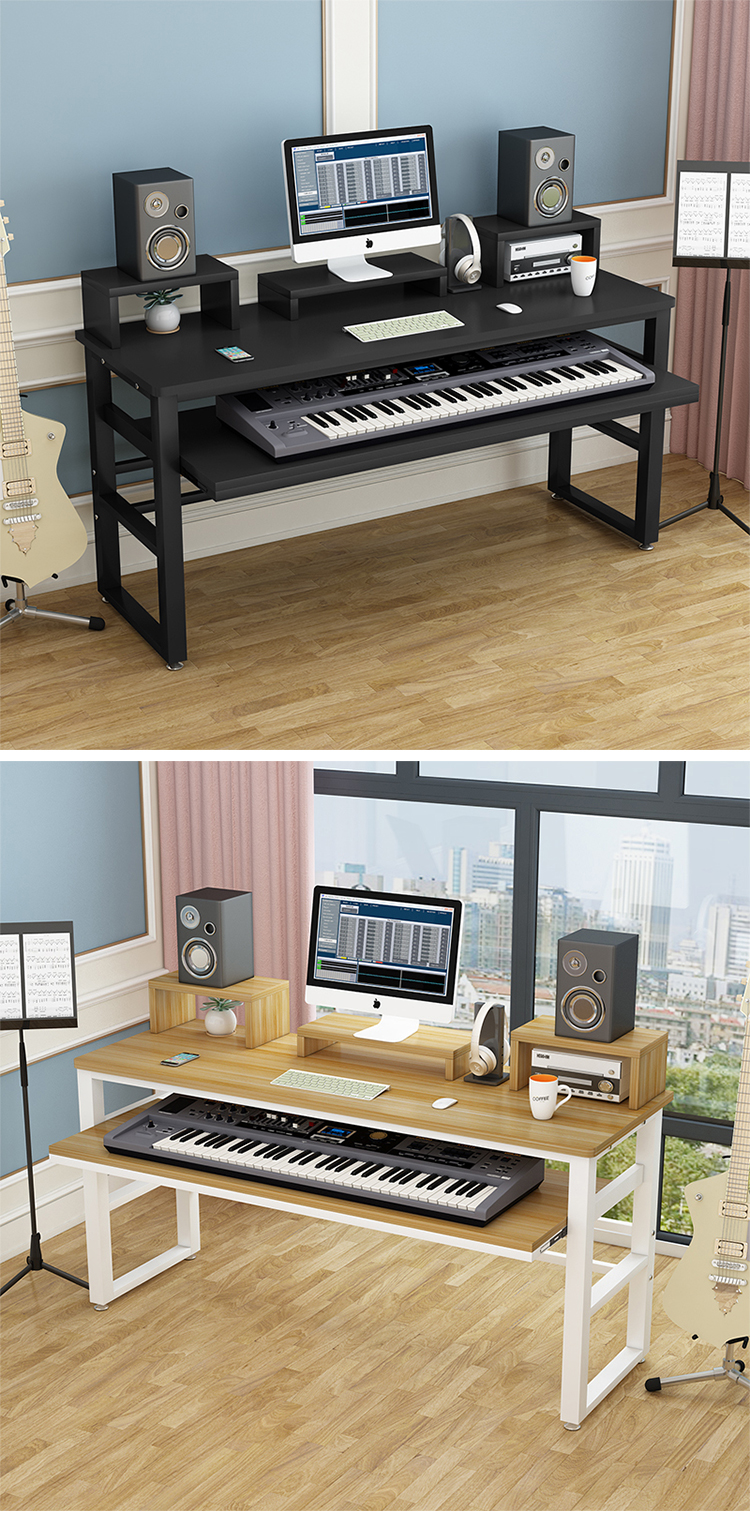 编曲工作台简约现代电子琴桌电钢琴音乐编曲桌工作调音台录音棚家用琴