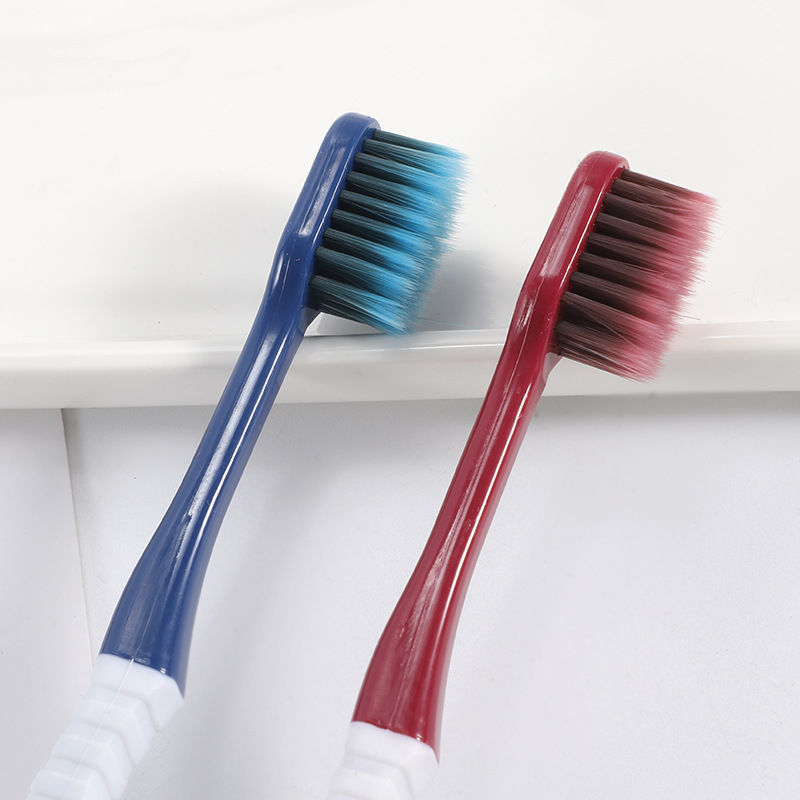 牙刷硬毛软毛男士女士通用成人大头牙刷去烟渍牙渍家庭批发装波浪硬毛