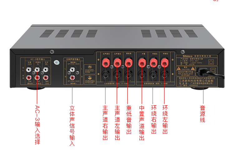 5.1功放音响连接图图片