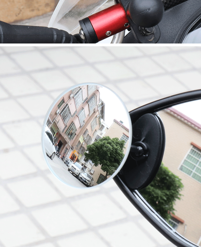 铃木uy125后视镜摩托后视镜改装广角高清可调外移小圆镜铃木ue125uy