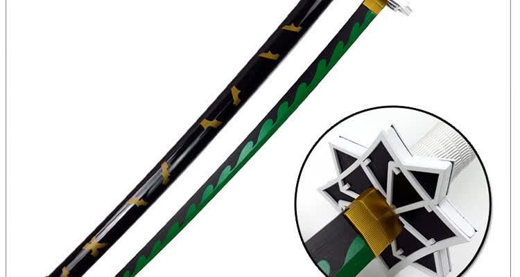 日轮刀金属富冈义勇鬼灭之刃日轮刀居合道日本东洋金属东洋武士刃带鞘