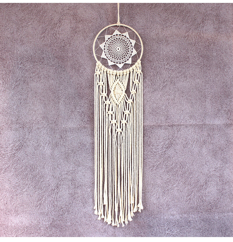 波西米亚棉绳编织流苏挂毯捕梦网客厅室内装饰壁毯挂饰女同学礼物 容
