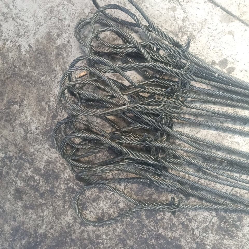 起重吊装双扣吊索具编织绳头起重工具钢丝绳6mm-40mm 手工编织钢丝绳